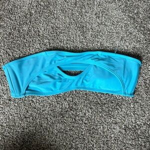 Blue strapless bikini top